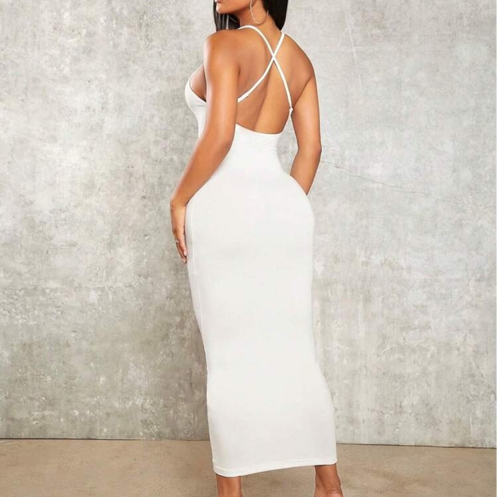 Elegant White Strappy Dress